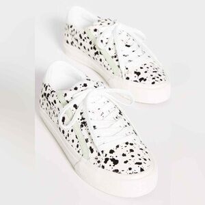 MADEWELL Pony Hair Spotted Calf / Dalmation Print Low Top Sidewalk Sneakers